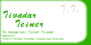 tivadar teiner business card